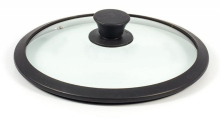 Крышка Tima стеклянная с силиконовым ободком d-24 см (черный), 4624сч